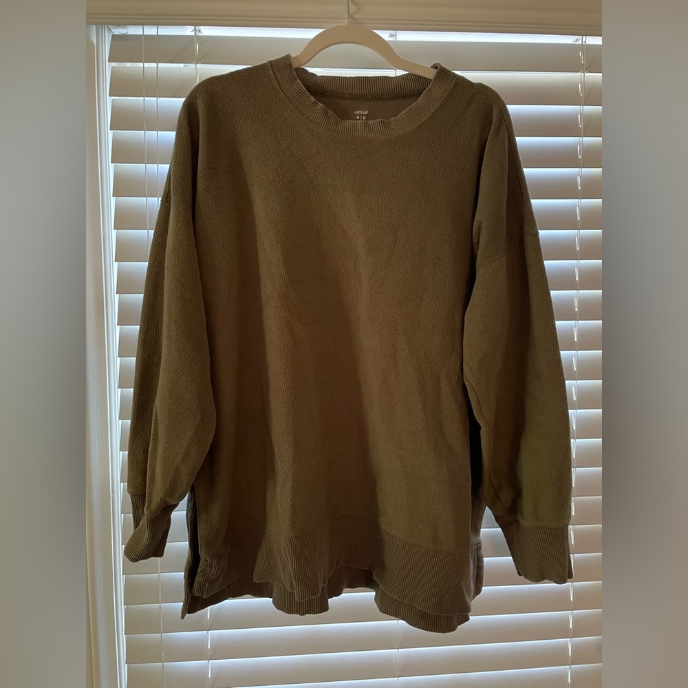 Army green oversized sweater